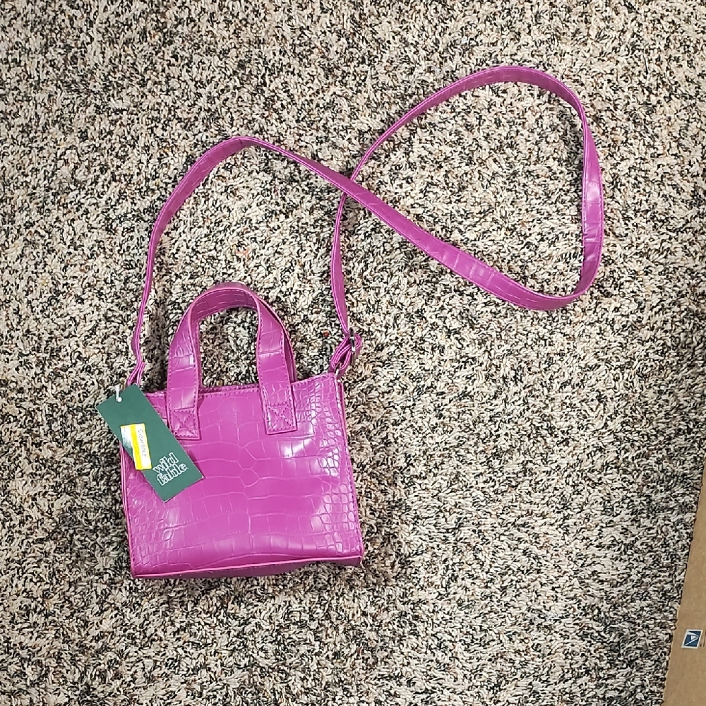 Wild Fable | Pink Croc-Embossed Women's Handbag